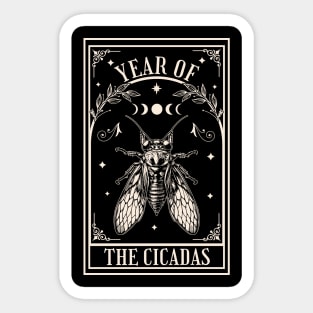 Year of the Cicadas 2024 - Tarot Card - Brood XIX Brood XIII Sticker